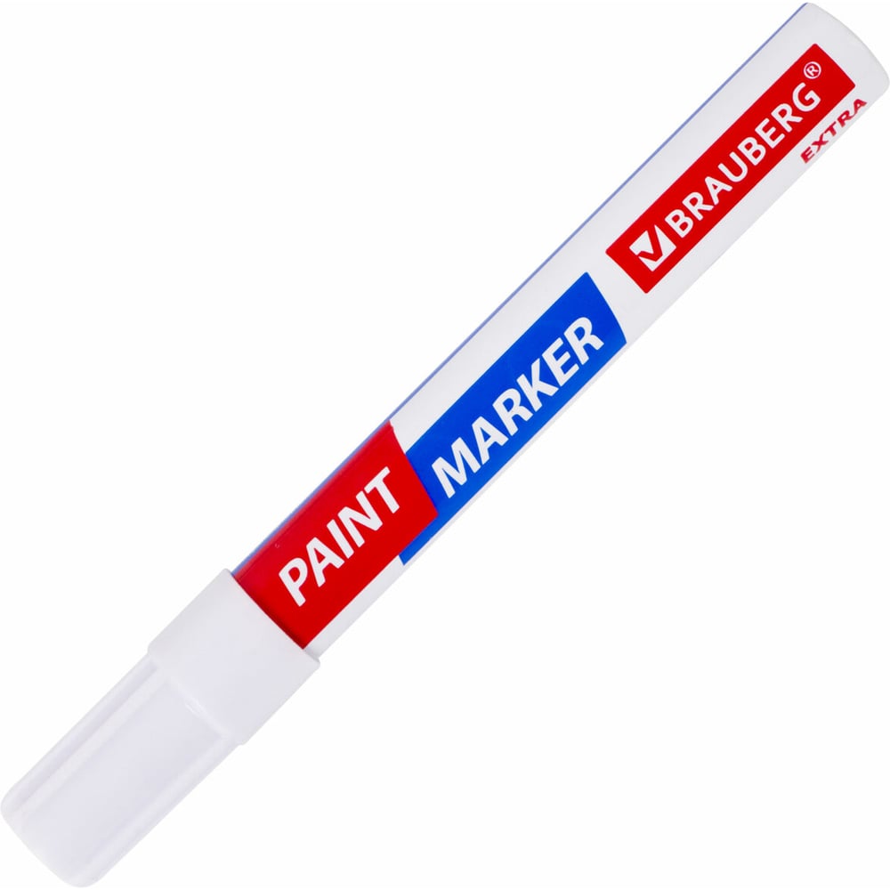 Изображение товара Лаковый маркер-краска BRAUBERG EXTRA paint 4 мм белый быстросохнущий водостойкий