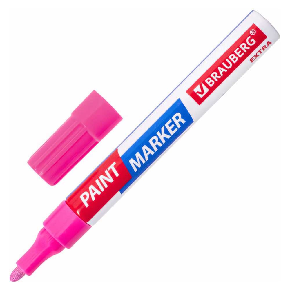 Изображение товара Лаковый маркер-краска BRAUBERG EXTRA 4 мм розовый быстросохнущий