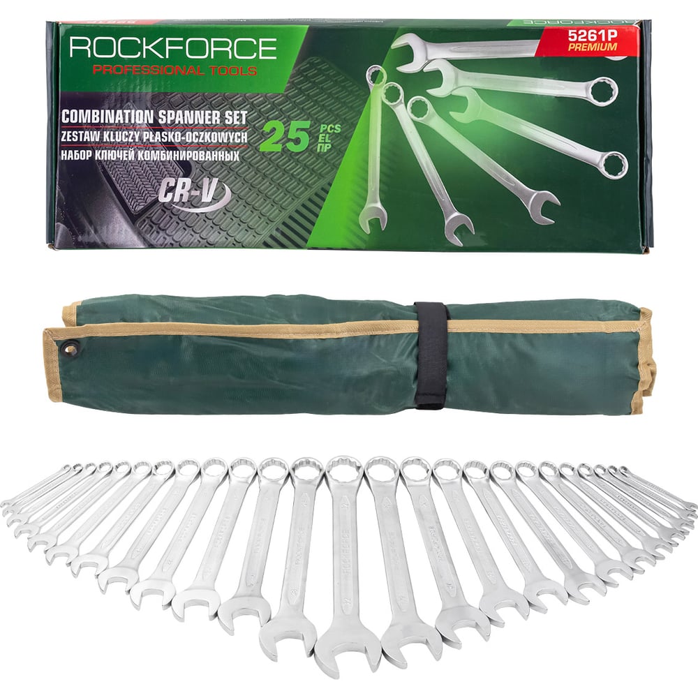 Изображение товара Набор ключей комбинированных Rockforce 25 предметов 6-32 мм RF-5261P