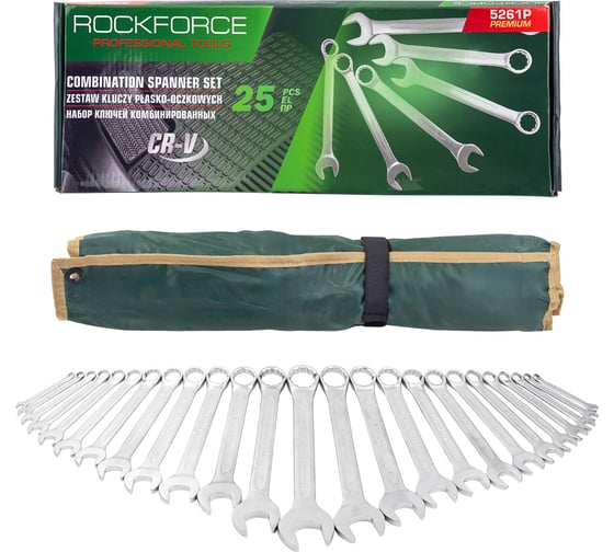 Изображение товара Набор ключей комбинированных Rockforce 25 предметов 6-28,30,32мм RF-5261P Premium(60778)