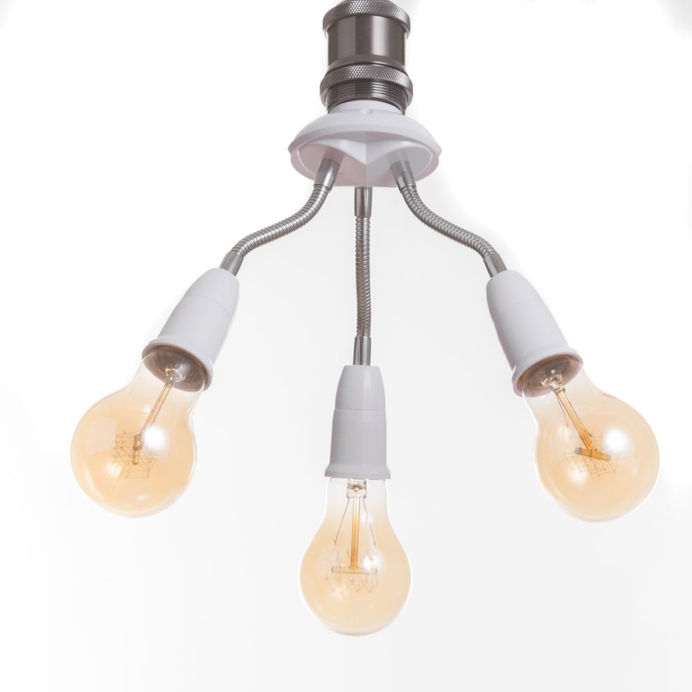 Изображение товара Светильник BayerLux Синди трио Е27/(3хЕ27) 15Вт белый 8x8х22см 9399613