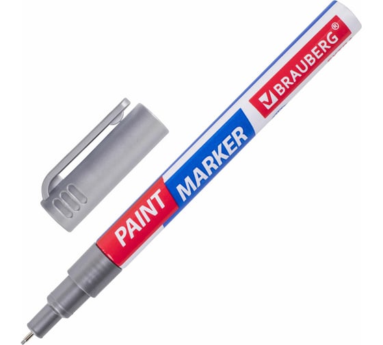 Изображение товара Лаковый маркер-краска BRAUBERG EXTRA paint marker 1 мм, серебряный, улучшенная нитро-основа, 151965