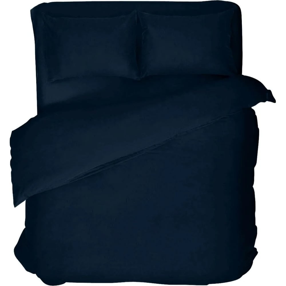 Изображение товара Комплект постельного белья Verossa Сатин полутораспальный 125 гм2 синий