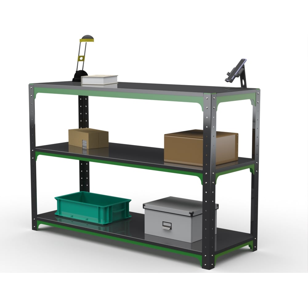 Изображение товара Стол-верстак Metalex серия KIT 950х1400х600 серо-зеленый сталь 1.5 мм