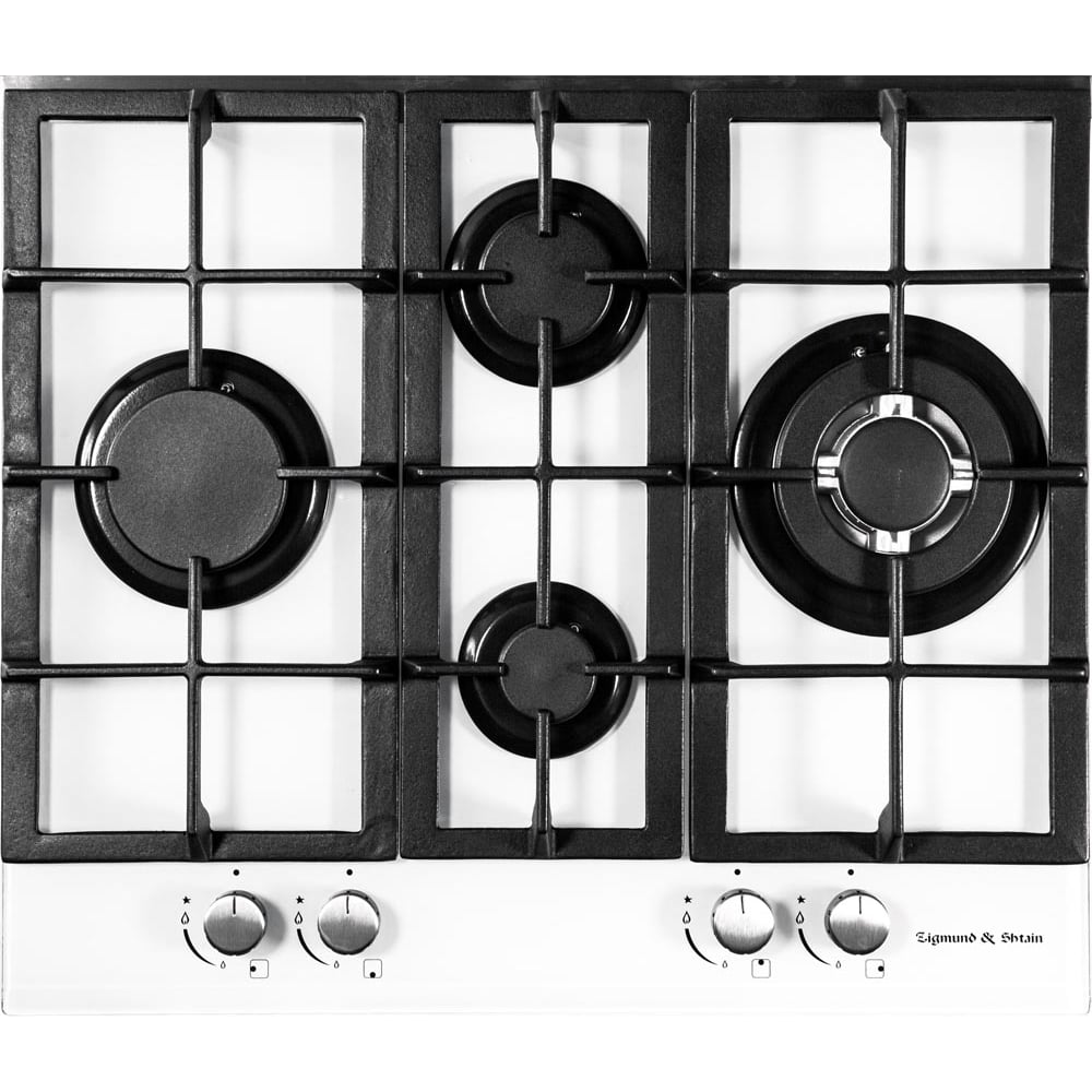Изображение товара Газовая варочная панель Zigmund & Shtain MN 114.61 W с 4 конфорками и стеклянной поверхностью