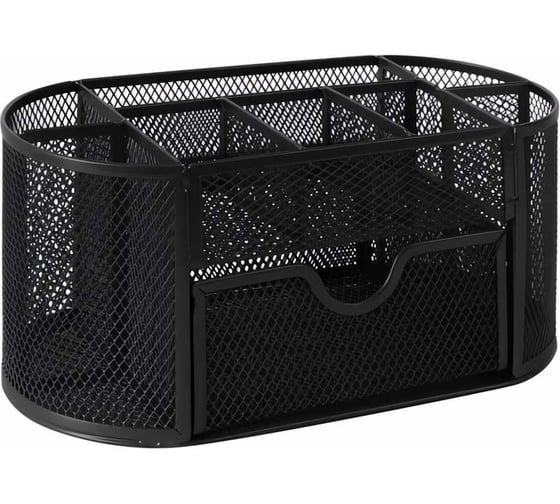 Изображение товара Металлическая подставка-органайзер BRAUBERG 9 секций, 105х220х110 мм, черная 237418