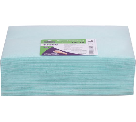 Изображение товара Нетканый протирочный материал PROBOS DELTA 6556G, 55 г/м2, светло-зелёный, К-сетчатая стр, 60x40 см 6556G50