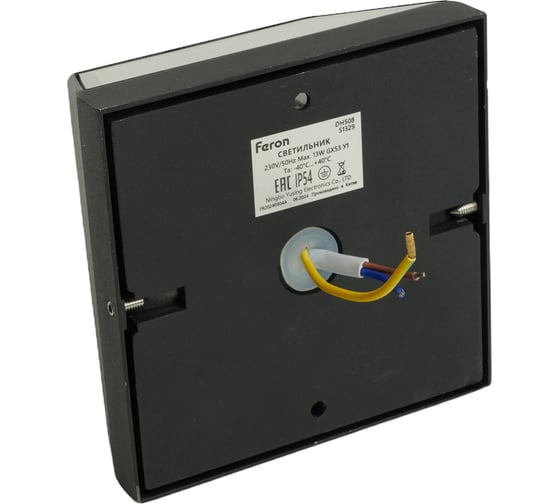 Изображение товара Светильник садово-парковый FERON DH508,на стену, GX53 230V, черный, 51329