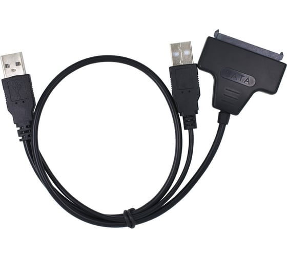 Изображение товара Адаптер PALMEXX ADP009 USB2.0(m)-SATA(m), разъём для доп.питания, 0.3м, чёрный PX/CBL-USB20-SATA