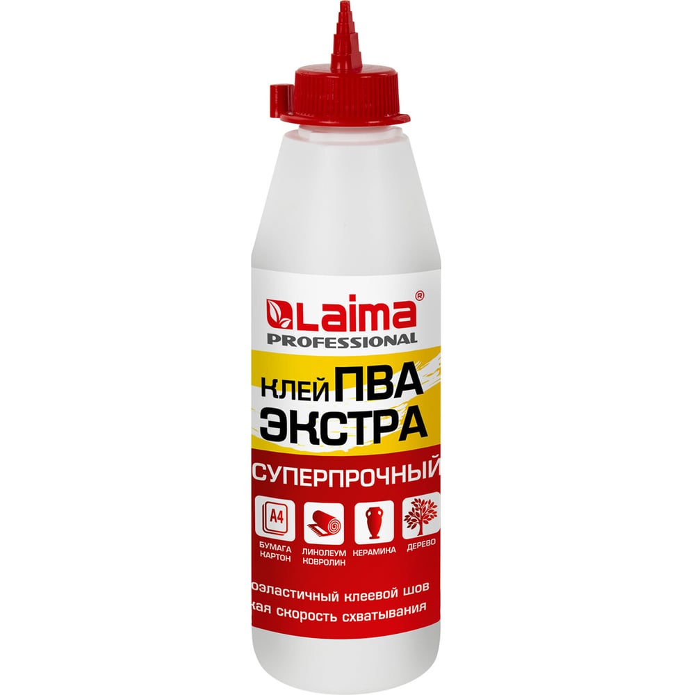 Изображение товара Клей ПВА LAIMA Экстра Суперпрочный 05 кг для керамики дерева и ткани