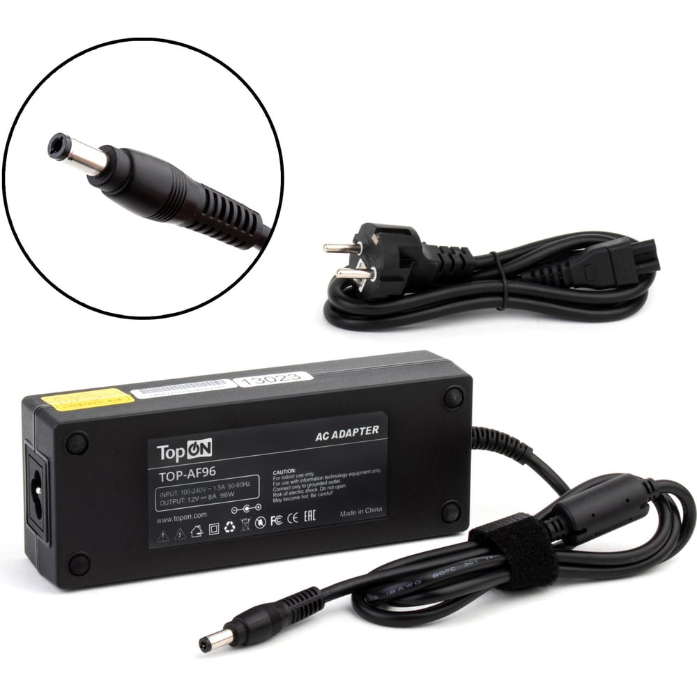 Изображение товара Блок питания TopON для ноутбука 12V 8A (5.5x2.5) 96W TOP-AF96