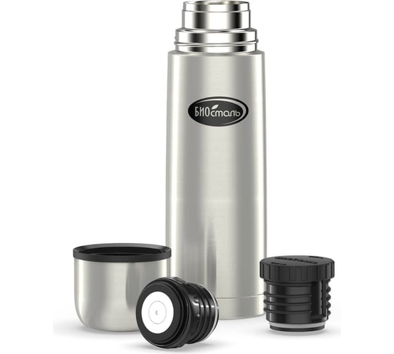 Изображение товара Термос Biostal 0.75 литра, 2 пробки, стальной NB-750-2