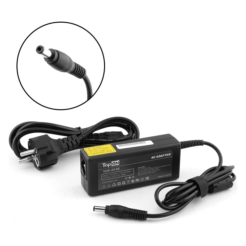 Изображение товара Блок питания для ноутбука TopON 24V 2A 48W разъем 5.5х2.5