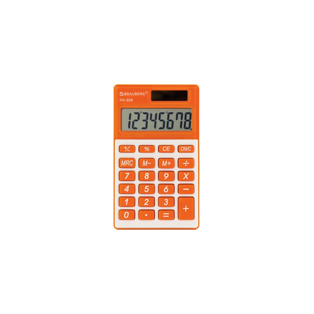 Карманный калькулятор BRAUBERG калькулятор карманный brauberg pk 608 rg оранжевый 250522