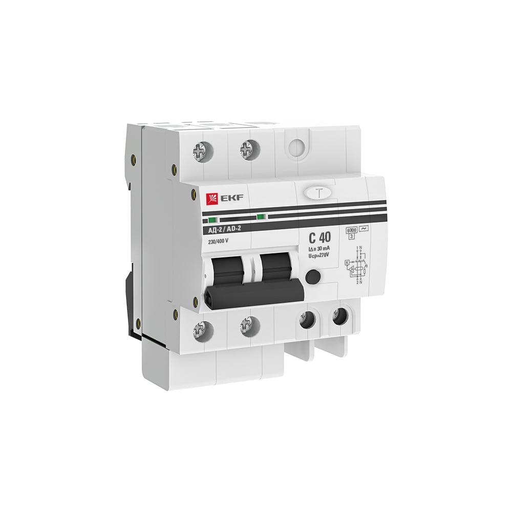 Изображение товара Дифференциальный автомат EKF PROxima АД-2 40А 30мА электронный