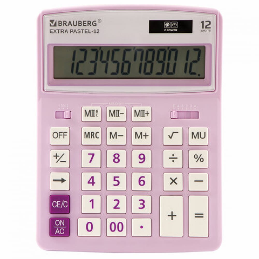 Настольный калькулятор BRAUBERG цифры в наклейках