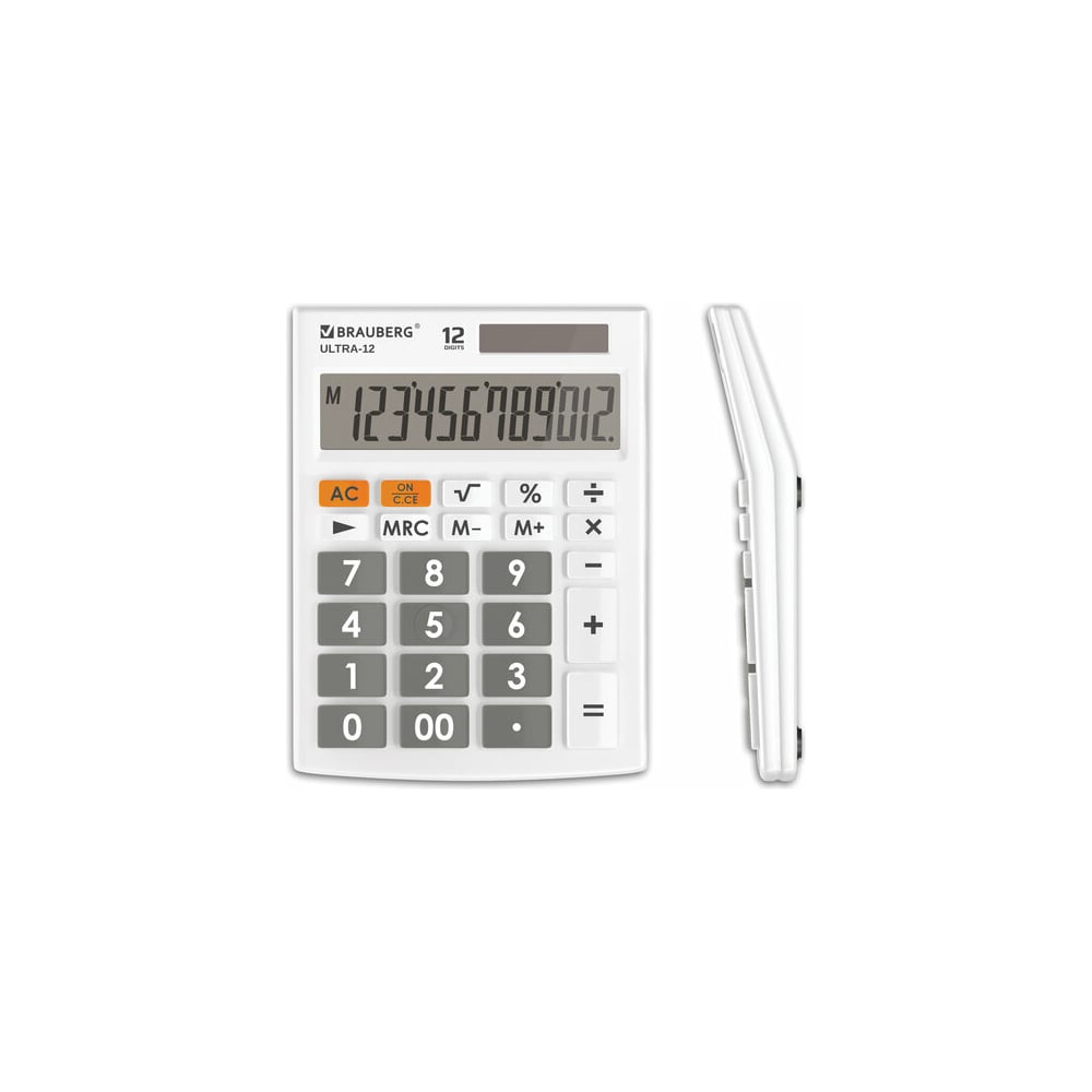 Настольный калькулятор BRAUBERG ULTRA-12-WT 250496