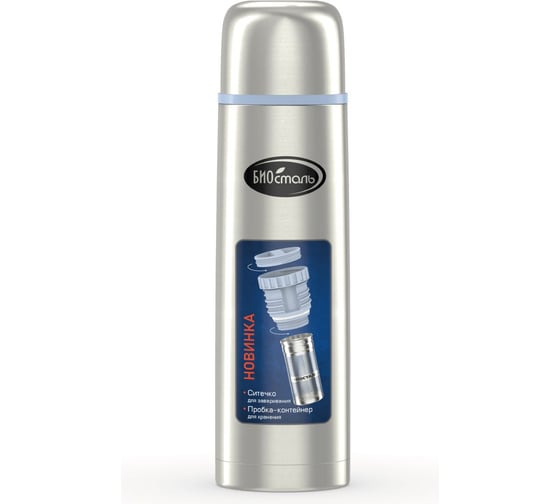 Изображение товара Термос Biostal 1 литр, пробка с ситечком, стальной NB-1000Z