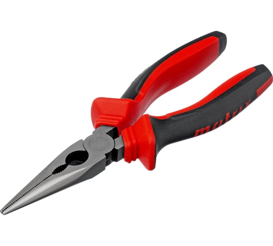 Изображение товара Длинногубцы прямые MATRIX 180 мм, хром-ванадий, двухкомпонентные рукоятки 17310