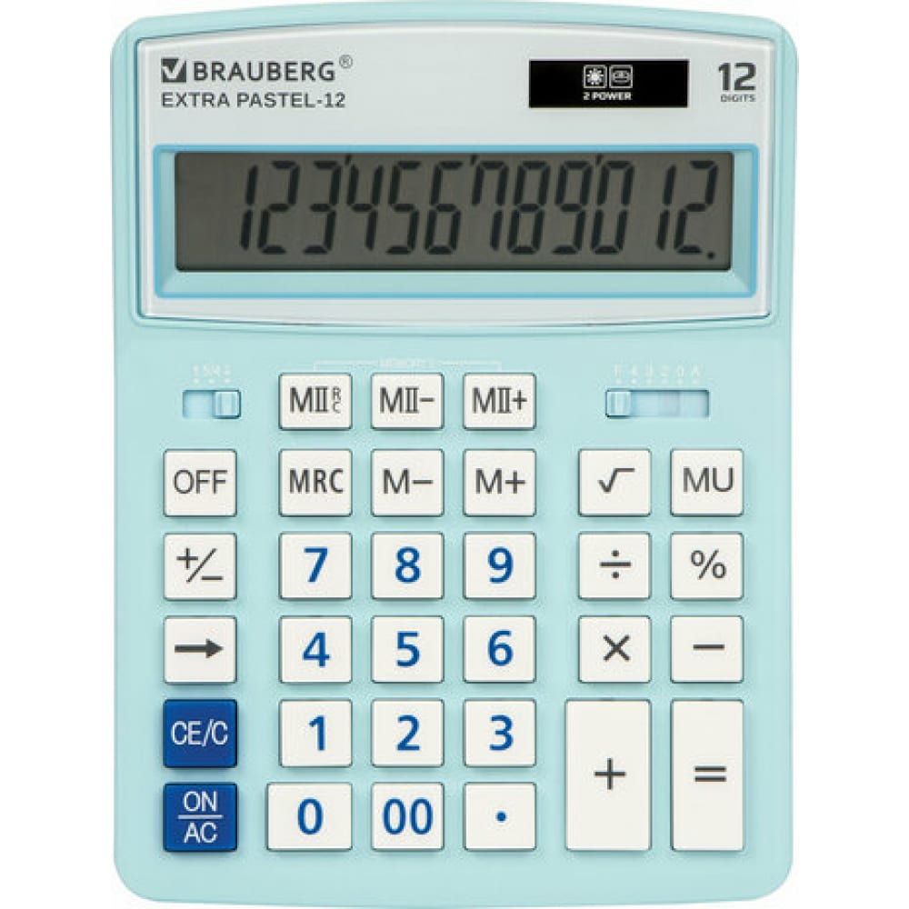 Настольный калькулятор BRAUBERG калькулятор настольный casio gr 12с lb 12 разрядный голубой 250441