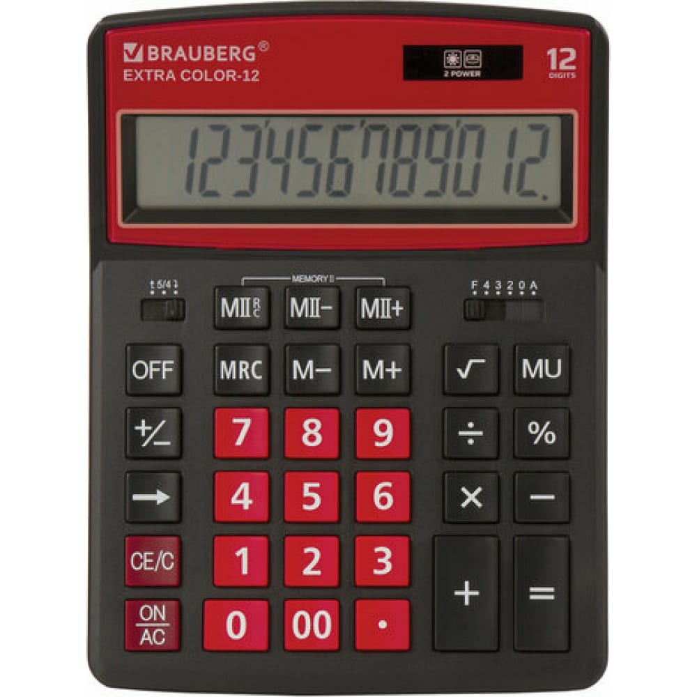 Настольный калькулятор BRAUBERG калькулятор настольный brauberg ultra color 12 bkwr черно малиновый 250500