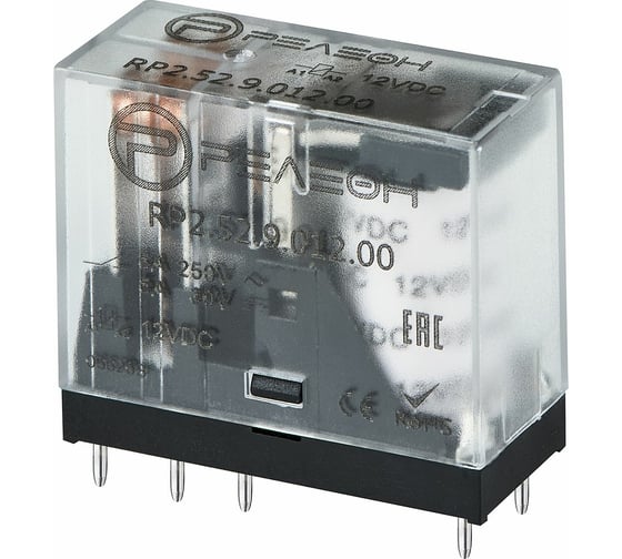Изображение товара Промежуточное реле РЕЛЕОН 2 перекидных контакта 5А 12В DC RP252901200