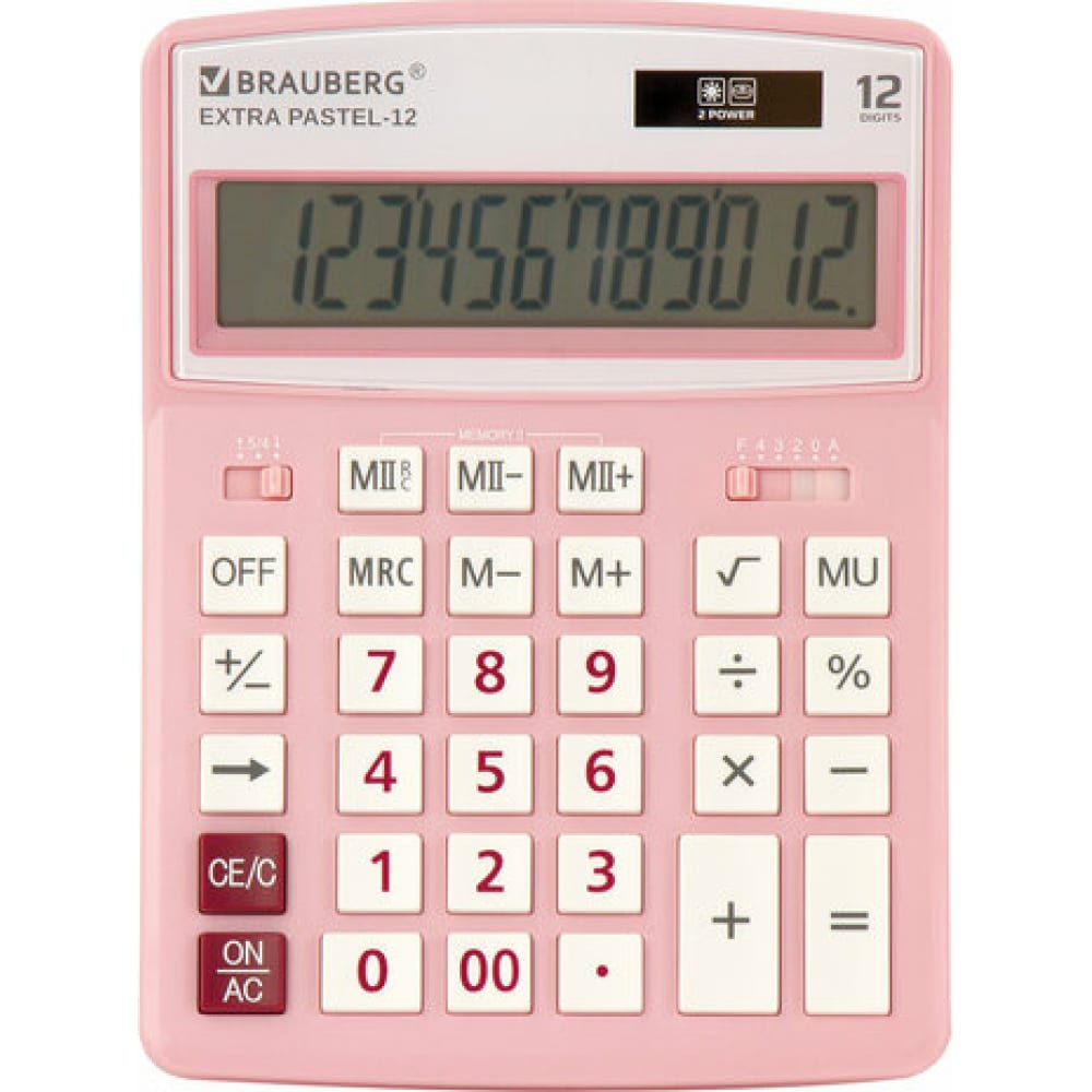 Настольный калькулятор BRAUBERG калькулятор настольный brauberg ultra pastel 12 pk розовый 250503