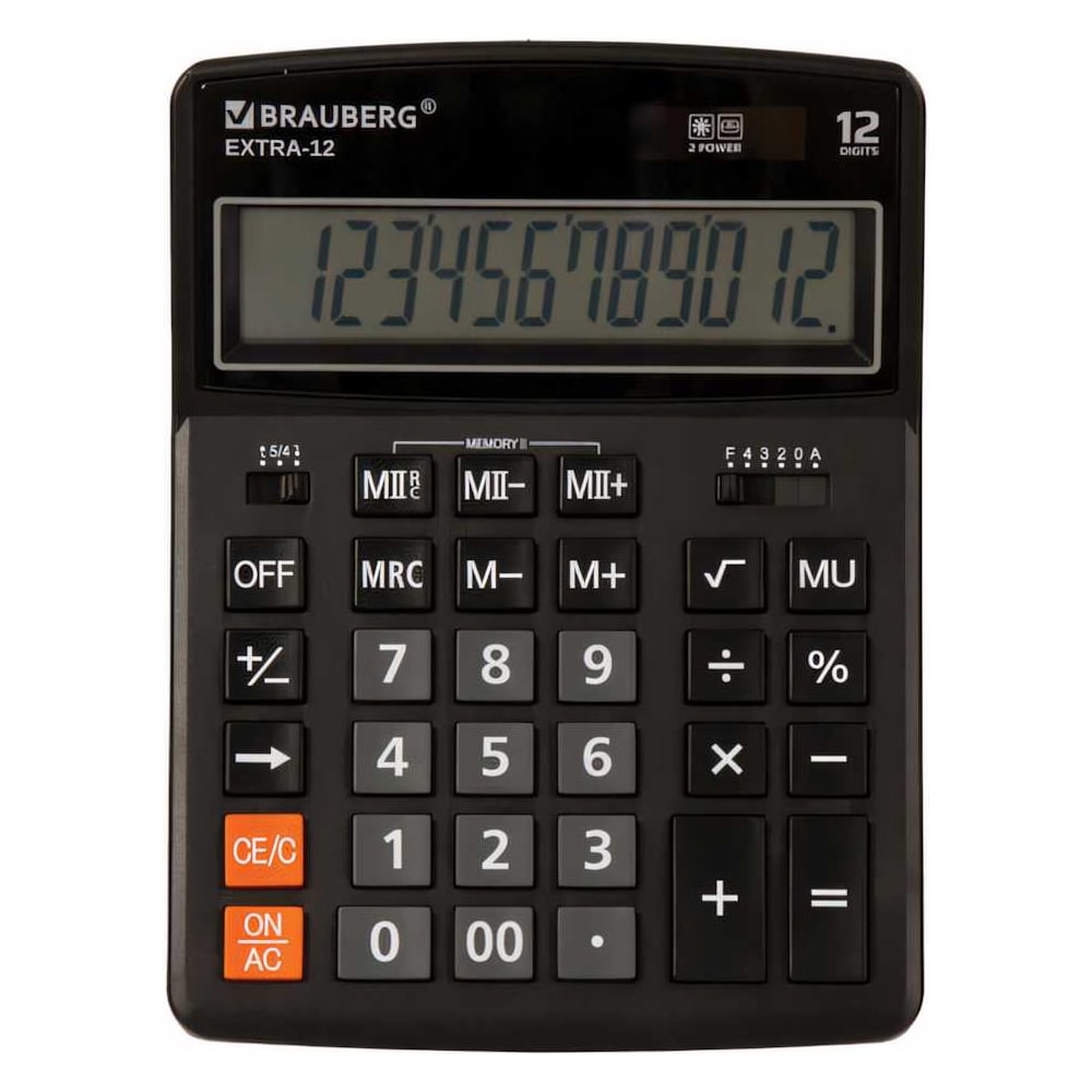 Настольный калькулятор BRAUBERG EXTRA-12-BK 250481