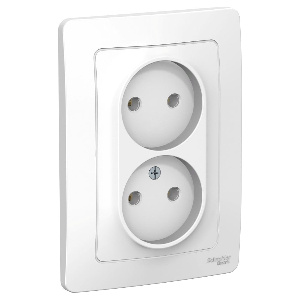 Изображение товара Двойная розетка Systeme Electric BLANCA без заземления без шторок, БЕЛЫЙ BLNRS000021