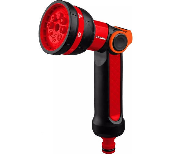 Изображение товара Двухкомпонентный поливочный пистолет с регулятором напора GRINDA N-8 8 режимов 8-427188