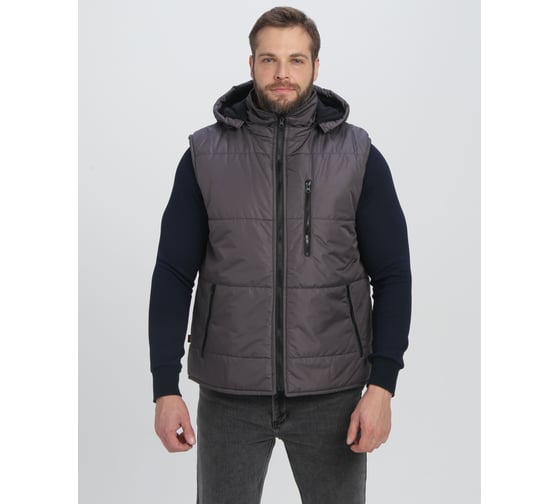Изображение товара Жилет утепленный с капюшоном ФАКЕЛ Респект ткань Таслан, темно-серый 87485435.004