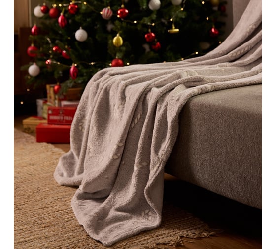 Изображение товара Плед светящийся в темноте Этель Candy cane 180*200 см, 100% п/э, корал-флис, 220 гр/м2 10622819