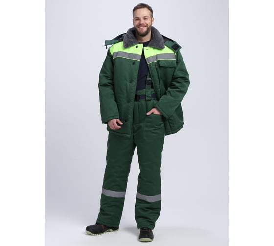 Изображение товара Костюм зимний ФАКЕЛ Труженик-Ультра СОП ткань смесовая, 210 г/м2, брюки, темно-зеленый/лимонный 87491264.012