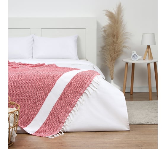 Изображение товара Плед Этель East 100*180 см, красный, 80% хлопок, 20% п/э 10398564