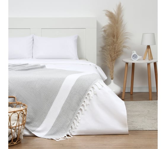 Изображение товара Плед Этель East 100*180 см, серый, 80% хлопок, 20% п/э 10398565