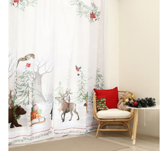 Изображение товара Комплект штор Этель Новогоднее чудо145*260 см-2 шт, 100% п/э, 140 г/м2 10618051