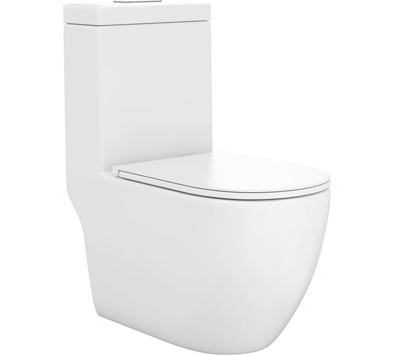 Изображение товара Унитаз напольный моноблок Teymi  Lina безободковый, сиденье микролифт T41102 ЦБ-00270195