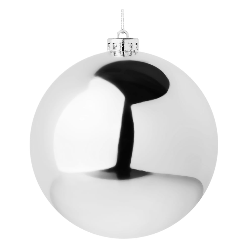 Изображение товара Шар Сноубум 14 см серебро пластиковый декоративный для праздников и интерьера