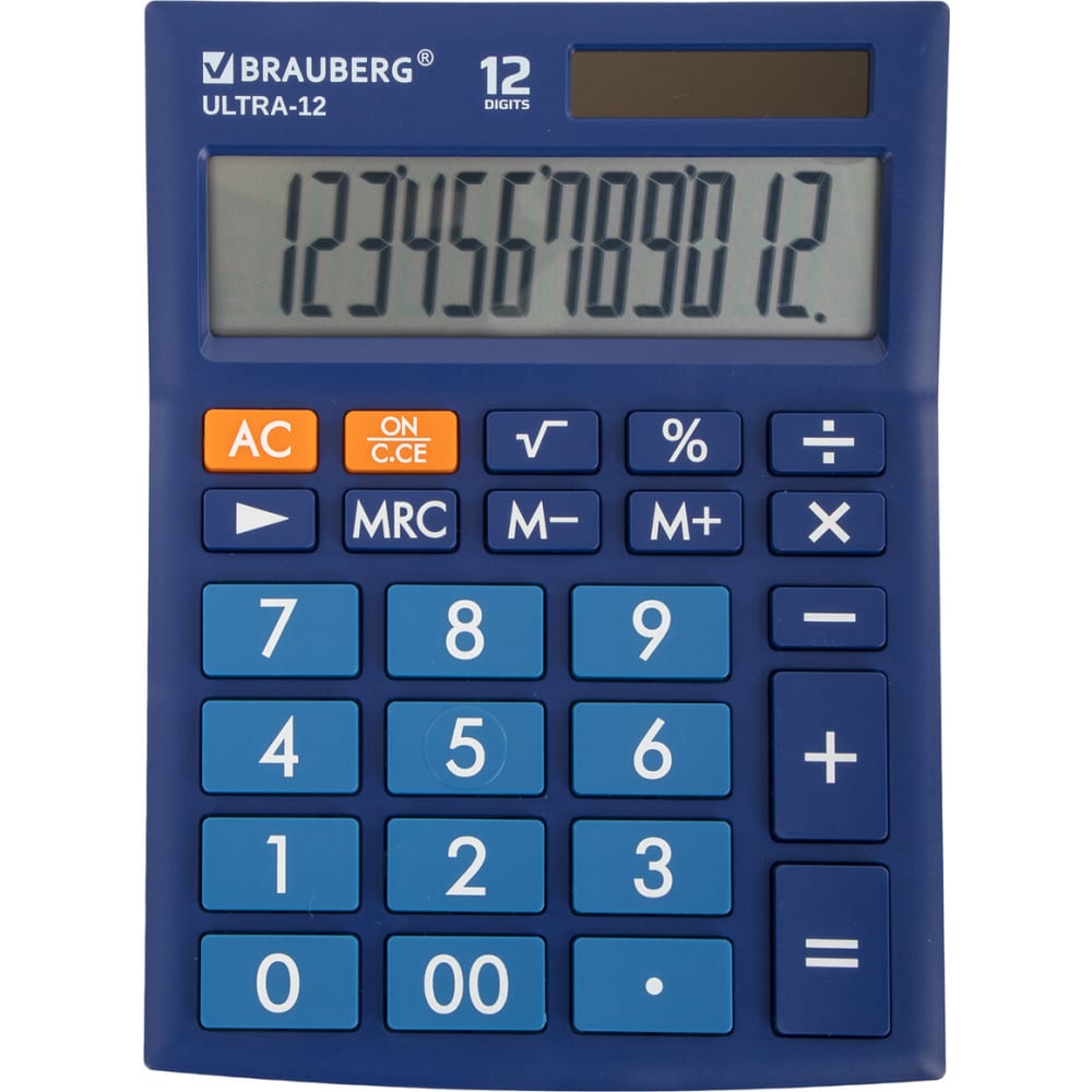 Настольный калькулятор BRAUBERG цифры в наклейках