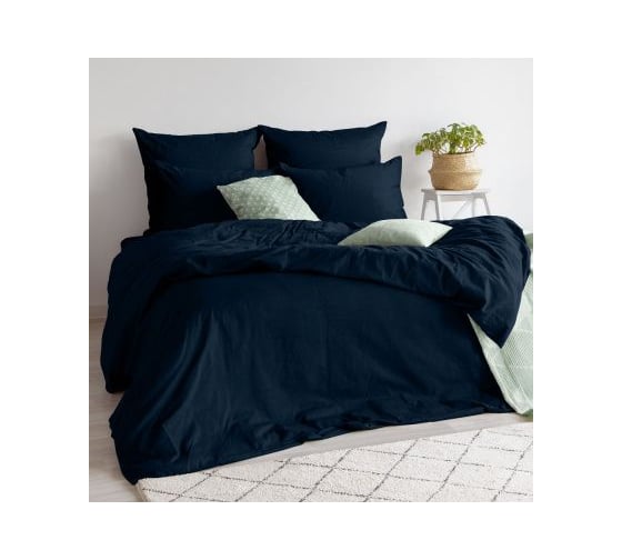 Изображение товара Комплект постельного белья Verossa Сатин, Семейный, Twilight blue, 125 гр/м2, с наволочками, 50/70, 70/70 790373