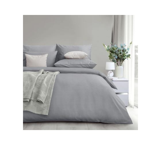 Изображение товара Комплект постельного белья Verossa Страйп, 1.5 спальное, Silver moon 120 гр/м2, с наволочками, 50/70 925697
