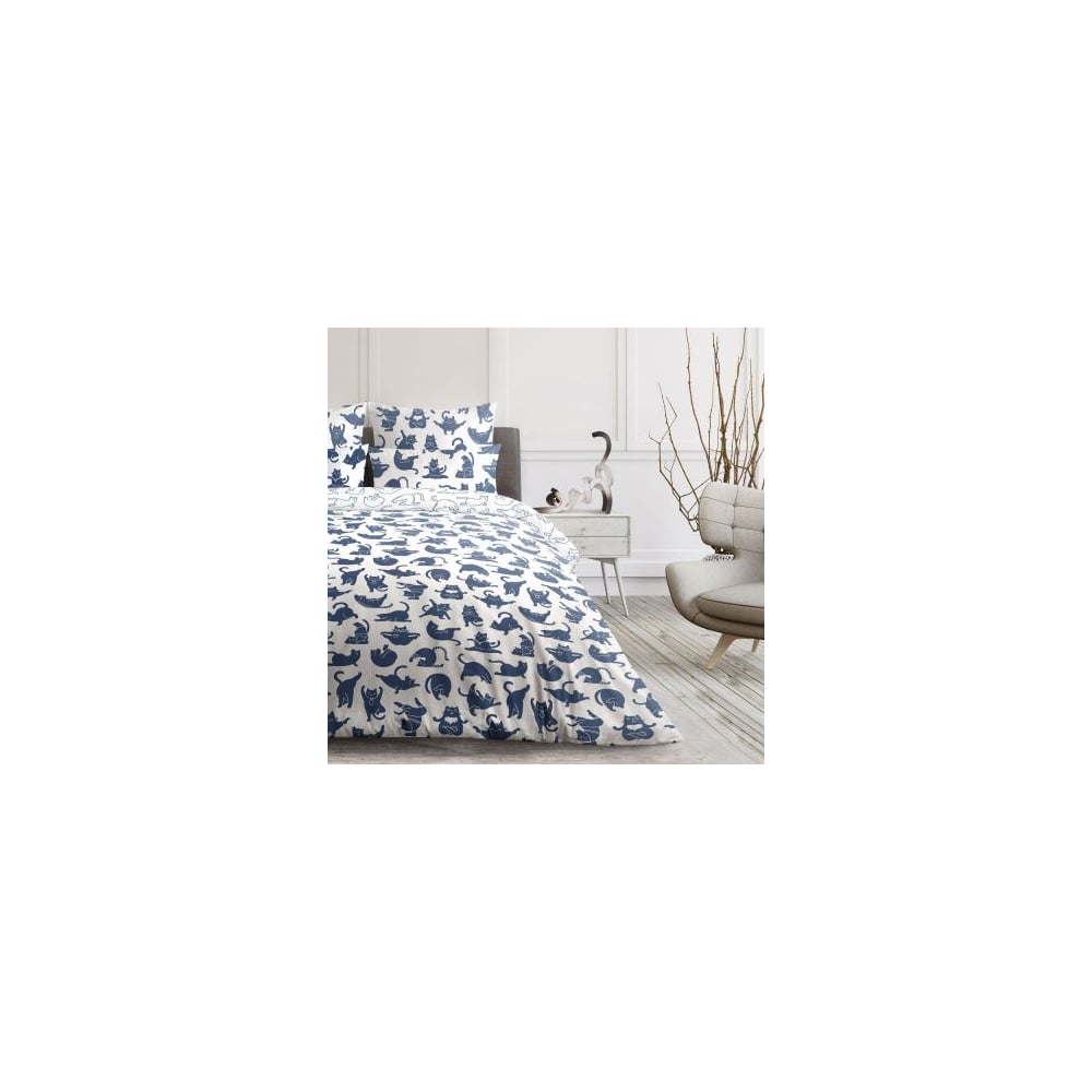 Изображение товара Комплект постельного белья Волшебная Ночь ранфорс, Семейный, Yoga cat 120 гр/м2,, с наволочками, 50/70 790545