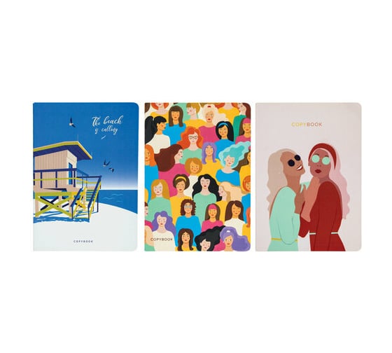 Изображение товара Тетради BRAUBERG SoftTouch JOY A5 147х210 мм 40 листов набор 3 шт сшивка клетка, 70г/м, 403791