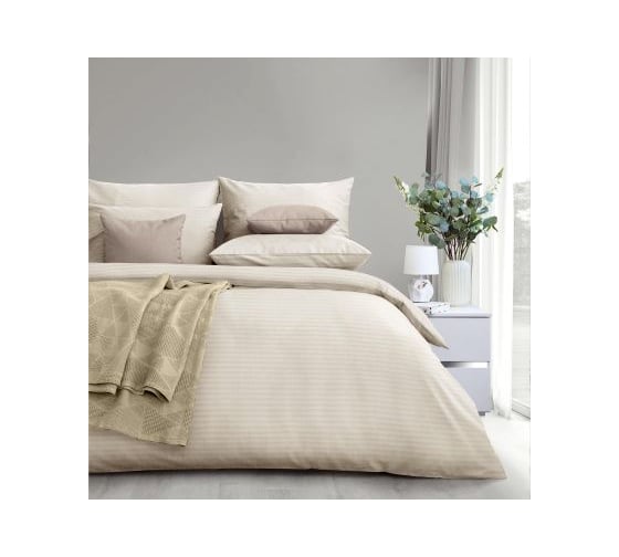 Изображение товара Пододеяльник Verossa Страйп, 180/215, на молнии, Antique White, 120 гр/м2 925722