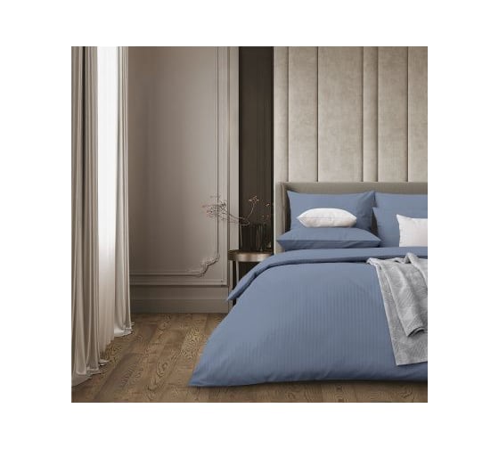 Изображение товара Набор наволочек Verossa Страйп, 70/70, Sapphire, 120 гр/м2 925714