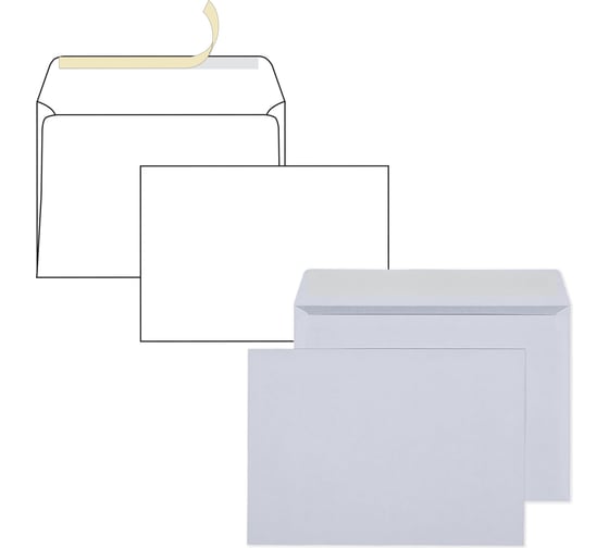 Изображение товара Конверты ОФИСМАГ С5 162х229 мм, отрывная лента, 80 г/кв.м, комплект 1000 шт, внутренняя запечатка, С5.01С 128289