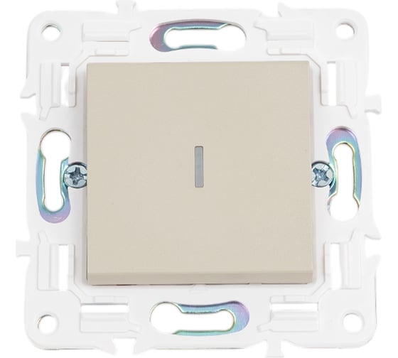 Изображение товара Выключатель 1-клавишный с индикацией IEK SKANDY 10А SK-V07B бежевый SK-V10-1-10-K10