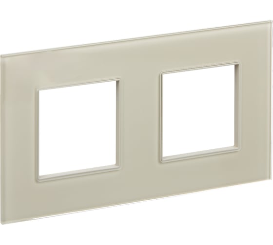 Изображение товара Рамка 2-местная IEK SKANDY SK-F22B стекло бежевый SK-M22-G-K10