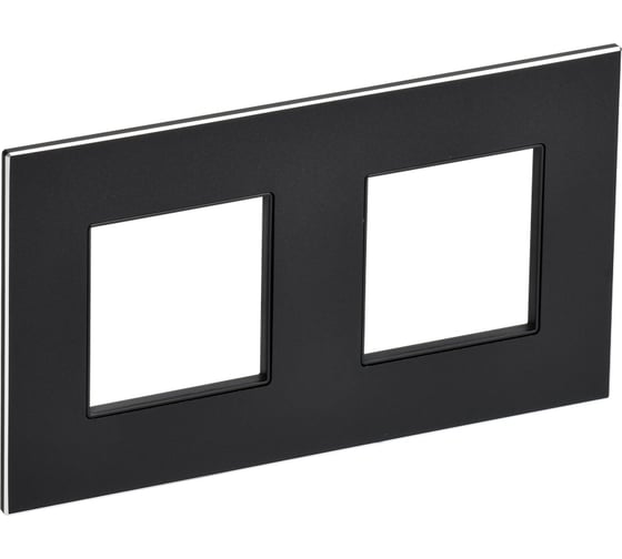 Изображение товара Рамка 2-местная IEK SKANDY SK-F32Bl металл черный SK-M22-M-K02
