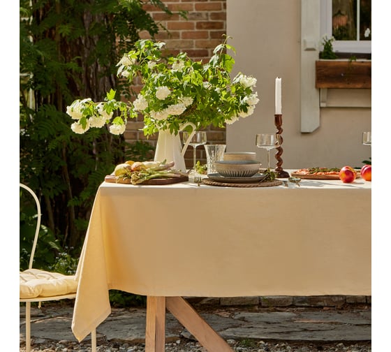 Изображение товара Скатерть Этель Home 146x180 см, молочный, 100% хлопок, саржа 250 г/м2 10472158